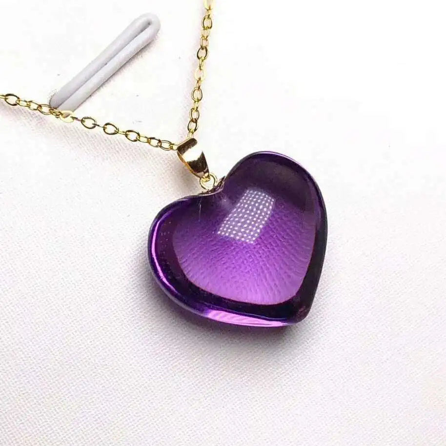 Purple Amethyst Heart Pendants-ToShay.org