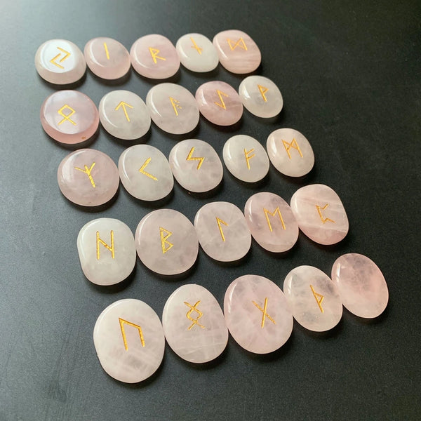 Pink Rose Quartz Runes-ToShay.org