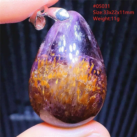 Purple Rutilated Auralite Pendant-ToShay.org