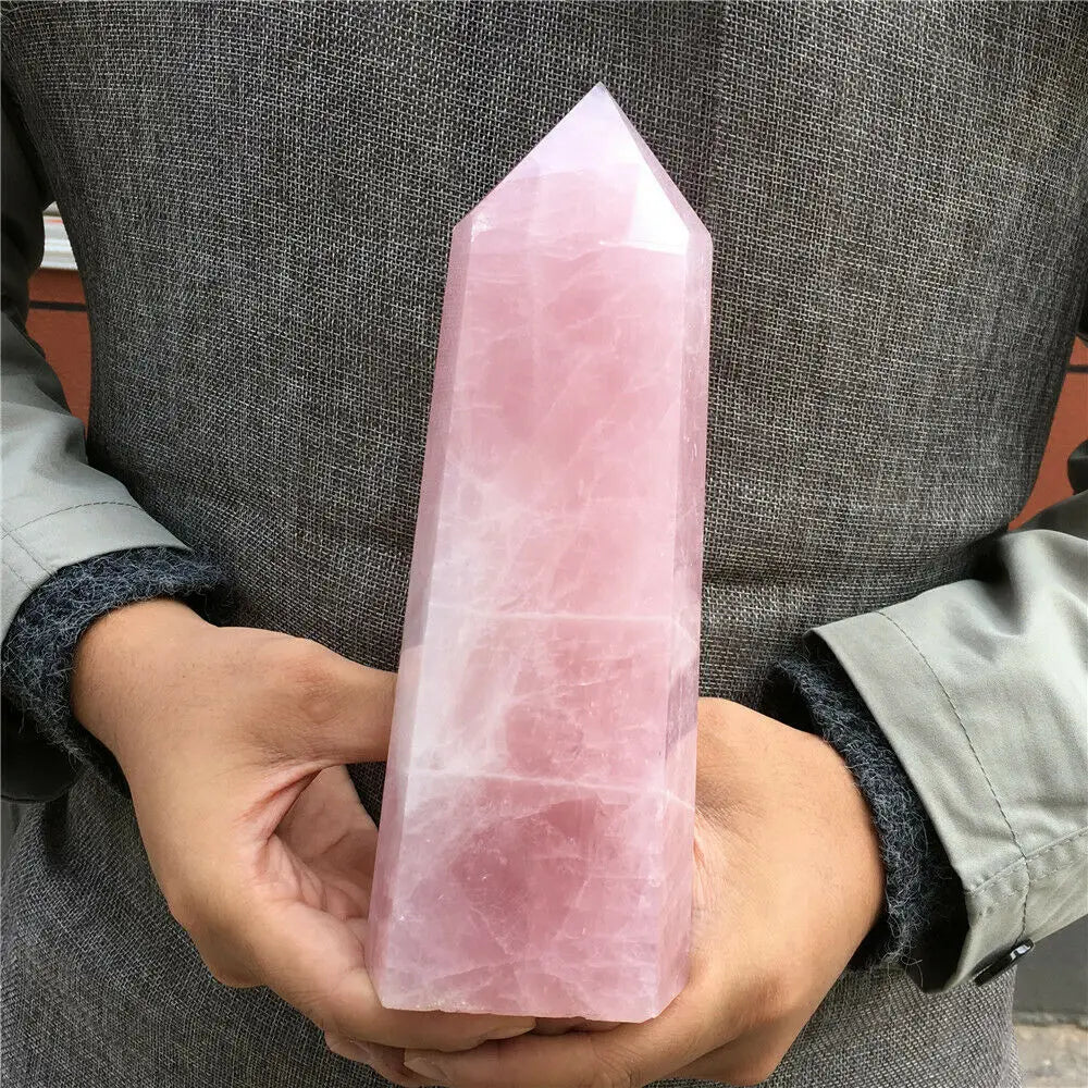 Pink Rose Quartz Crystal Obelisk-ToShay.org