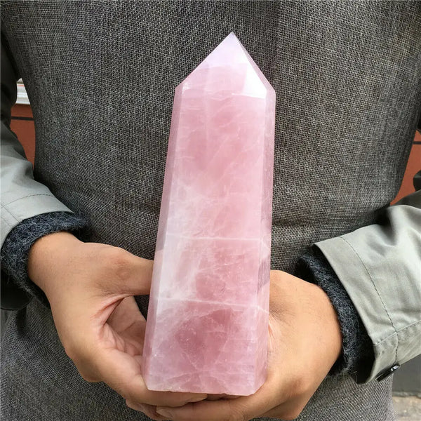 Pink Rose Quartz Crystal Obelisk-ToShay.org