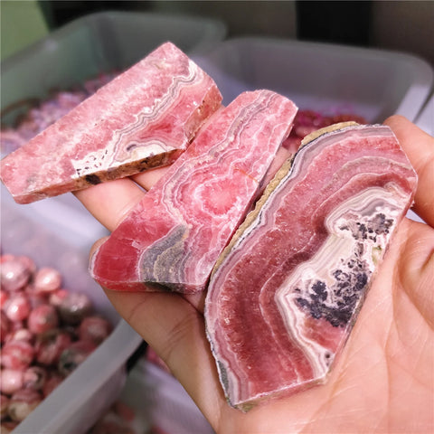 Pink Rhodochrosite Crystal Slice-ToShay.org