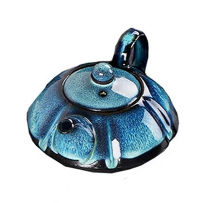 Blue Glazed Ceramic Teapot-ToShay.org
