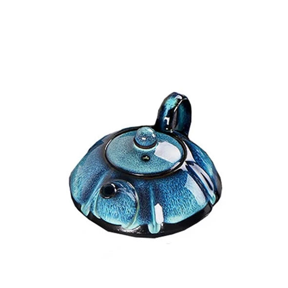 Blue Glazed Ceramic Teapot-ToShay.org