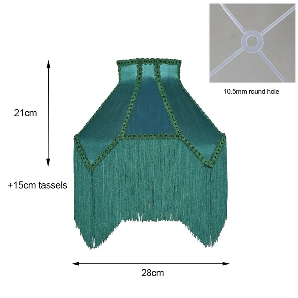 Green Tassels Lampshade-ToShay.org