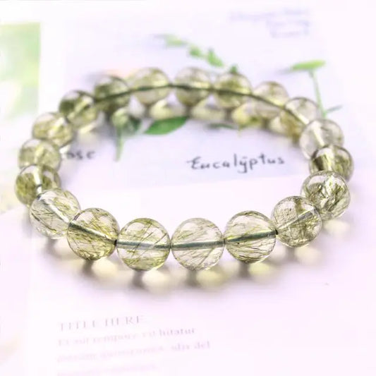 Green Rutilated Quartz Bracelet-ToShay.org