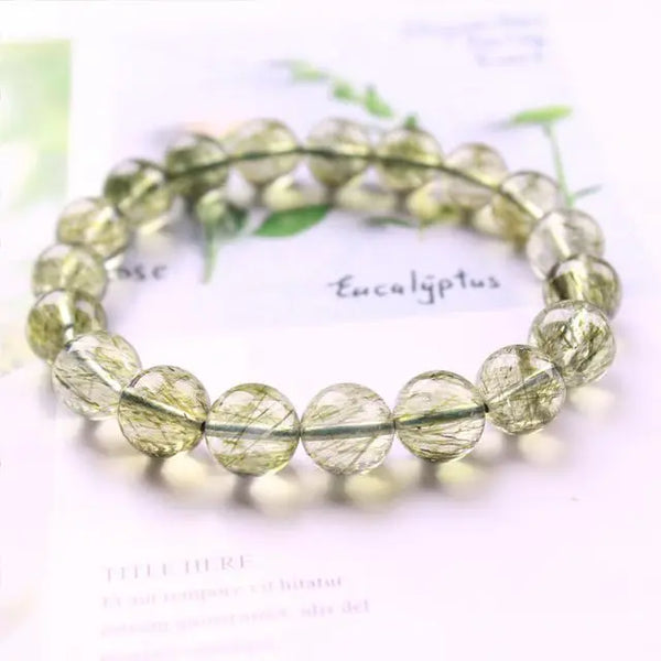 Green Rutilated Quartz Bracelet-ToShay.org