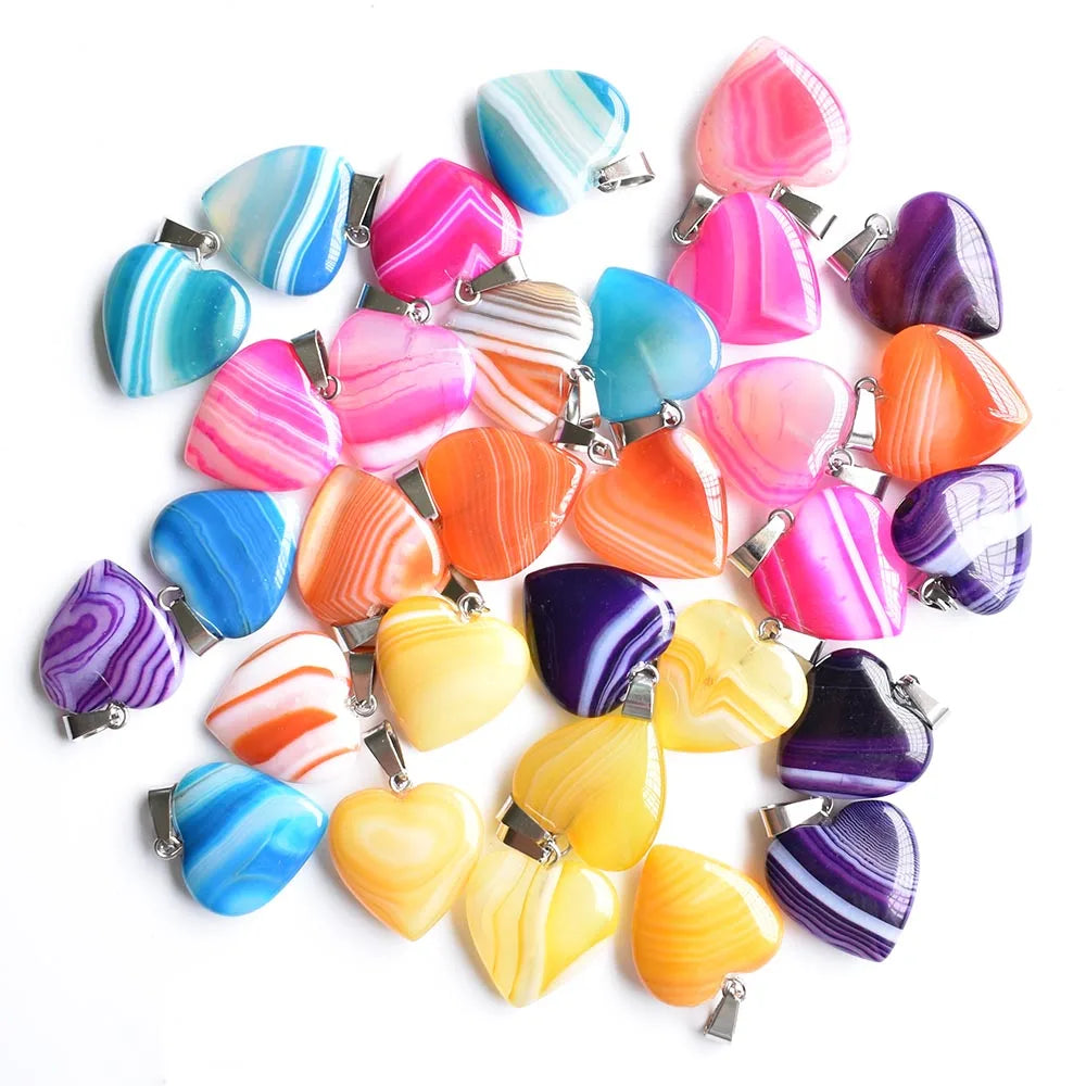Mixed Stripe Onyx Hearts-ToShay.org