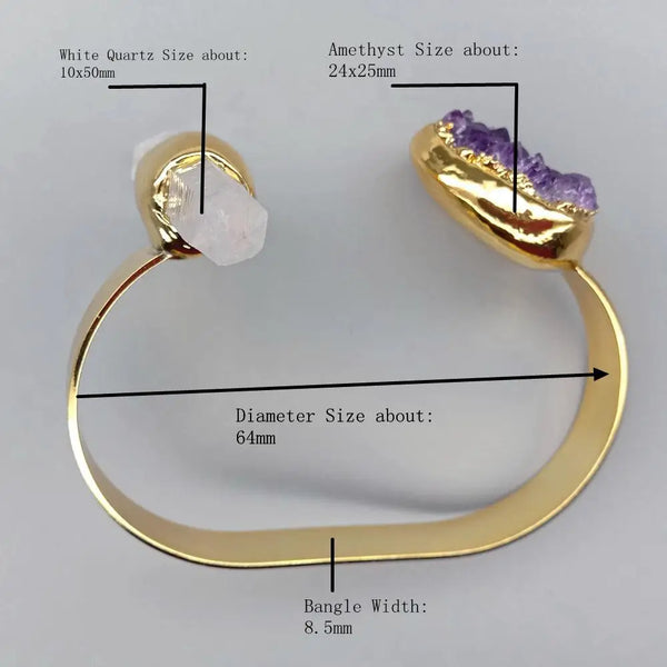 Clear Crystal Point Cuff Bangle-ToShay.org