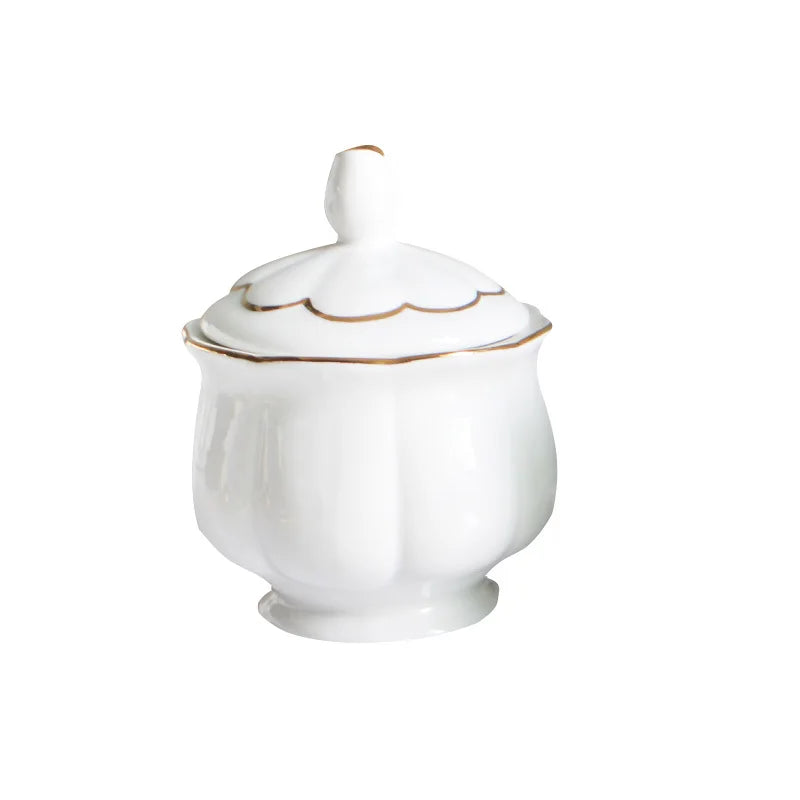 White Ceramic Sugar Creamer Set-ToShay.org