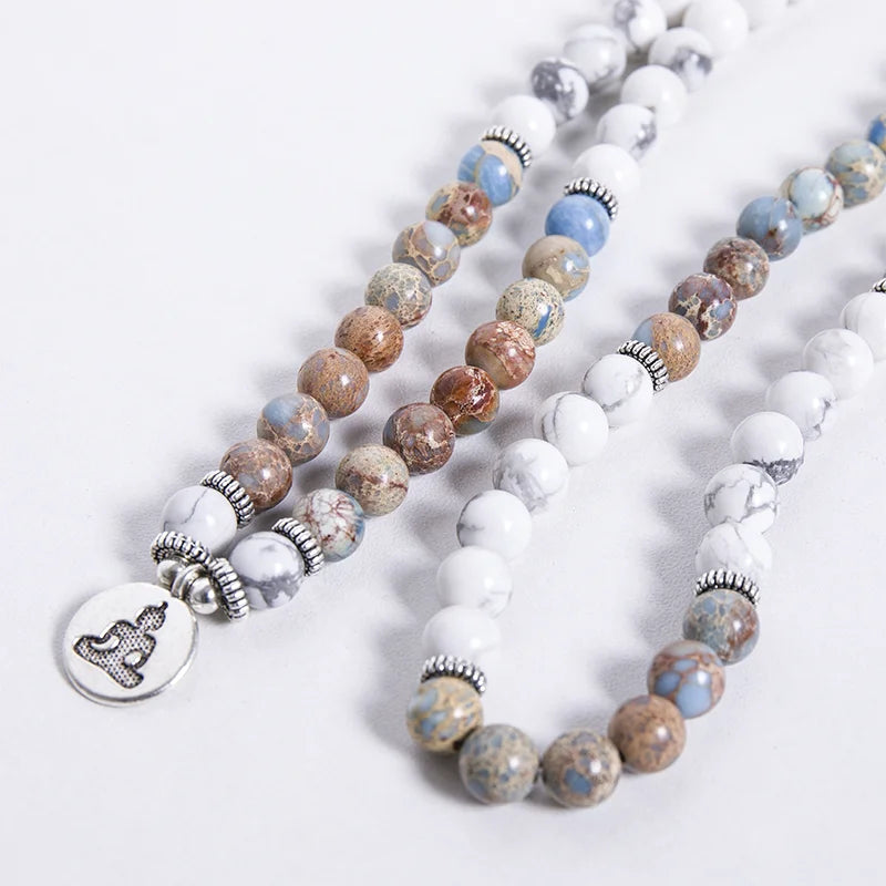 White Howlite Bead Mala-ToShay.org