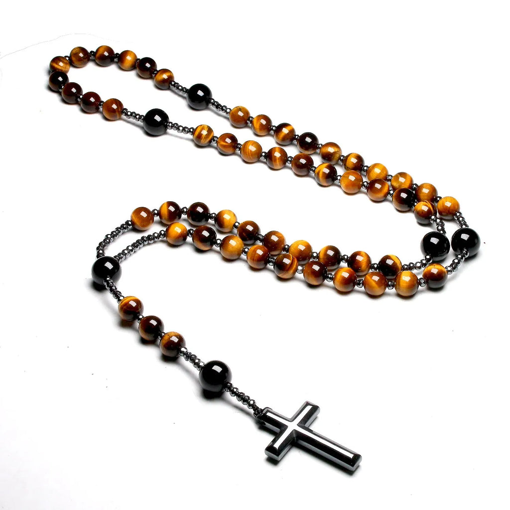 Yellow Tiger Eye Stone Rosary-ToShay.org