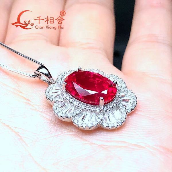 Red Ruby Pendant Necklace-ToShay.org