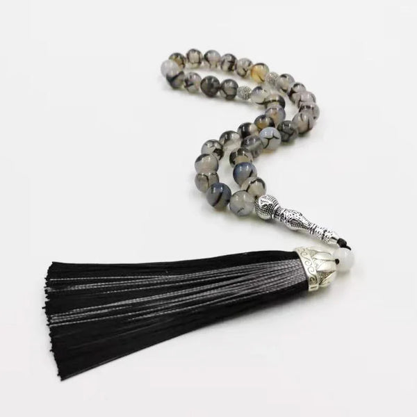 Black Line Agate Prayer Beads-ToShay.org