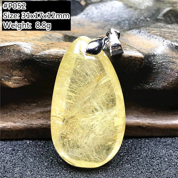 Gold Rutilated Quartz Pendant-ToShay.org