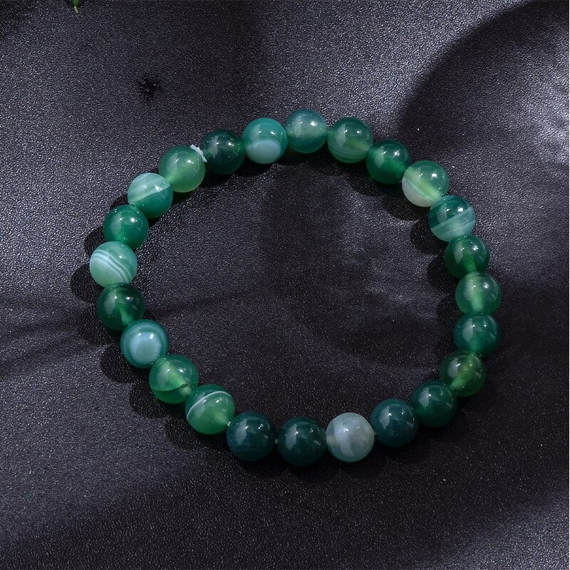 Green Striped Agate Beads-ToShay.org