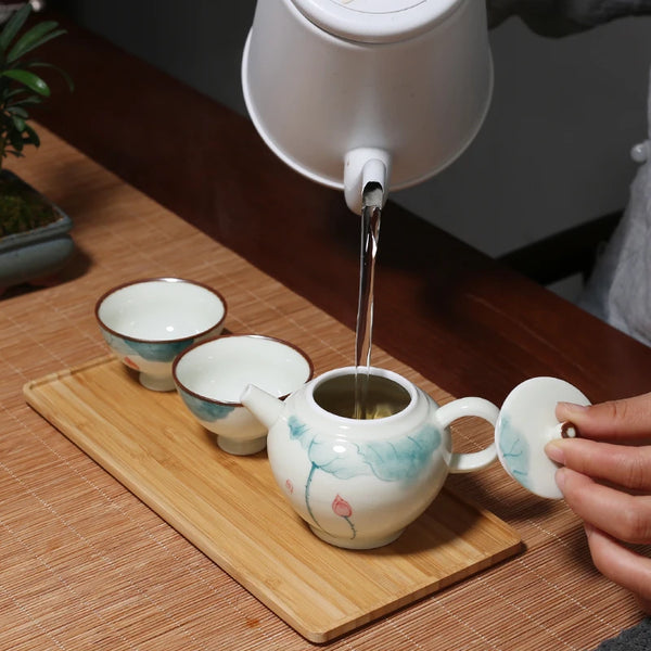 White Glazed Porcelain Teapot-ToShay.org