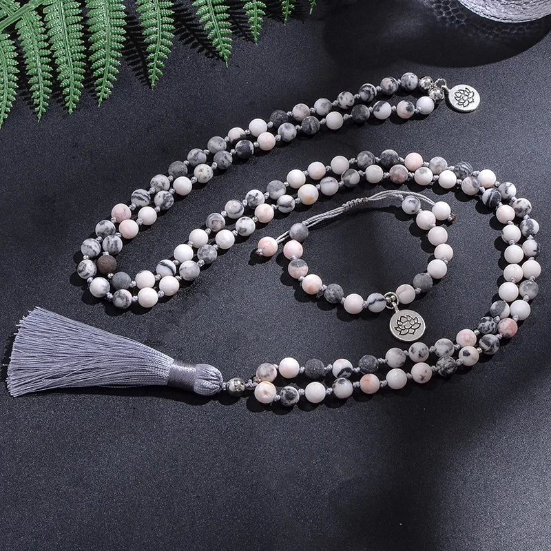 Pink Zebra Jasper Mala-ToShay.org