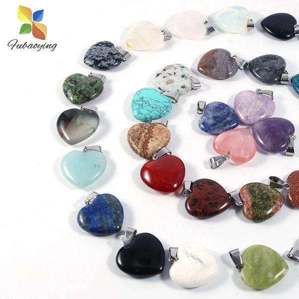 Mixed Crystal Heart Pendants-ToShay.org