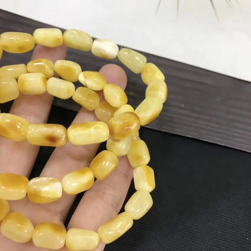 Yellow Amber Bead Bracelet-ToShay.org