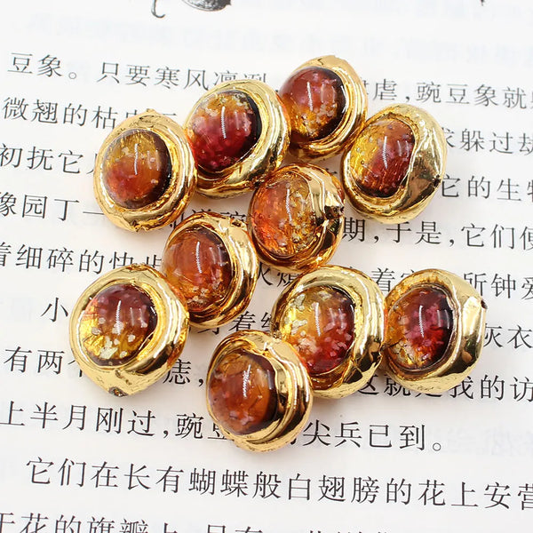 Orange Moss Glass Beads-ToShay.org