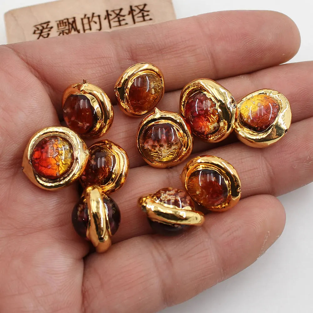 Orange Moss Glass Beads-ToShay.org