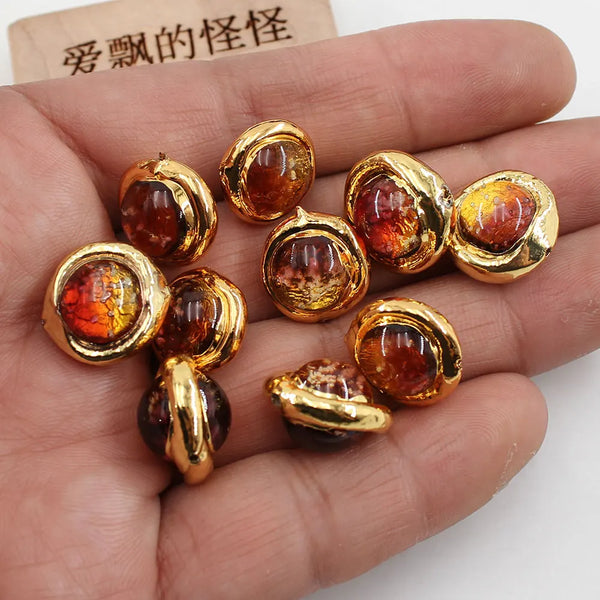Orange Moss Glass Beads-ToShay.org
