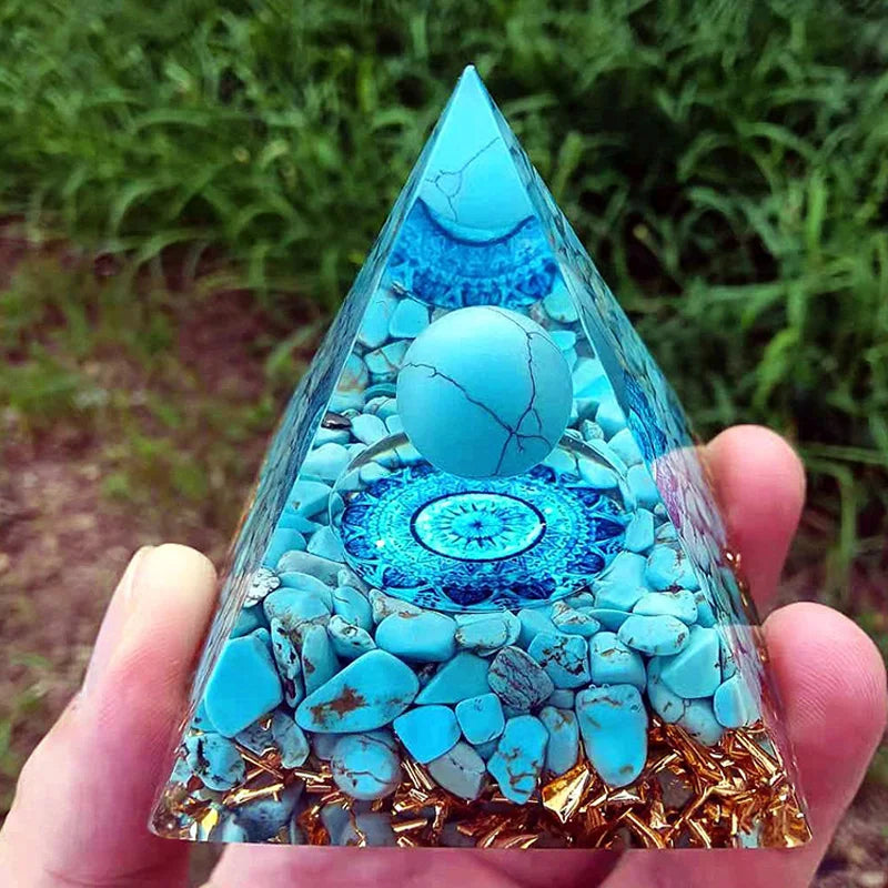 Energy Orgonite Turquoise Pyramid-ToShay.org