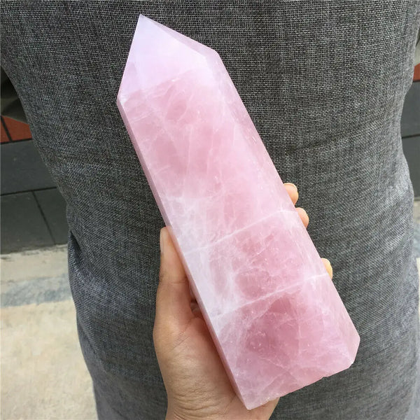 Pink Rose Quartz Crystal Obelisk-ToShay.org