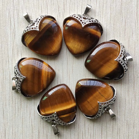 Yellow Tiger Eye Stone Hearts-ToShay.org