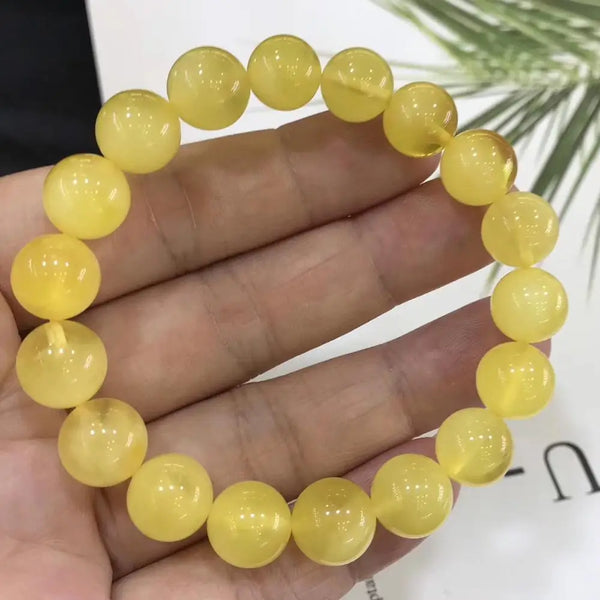 Yellow Amber Bead Bracelet-ToShay.org