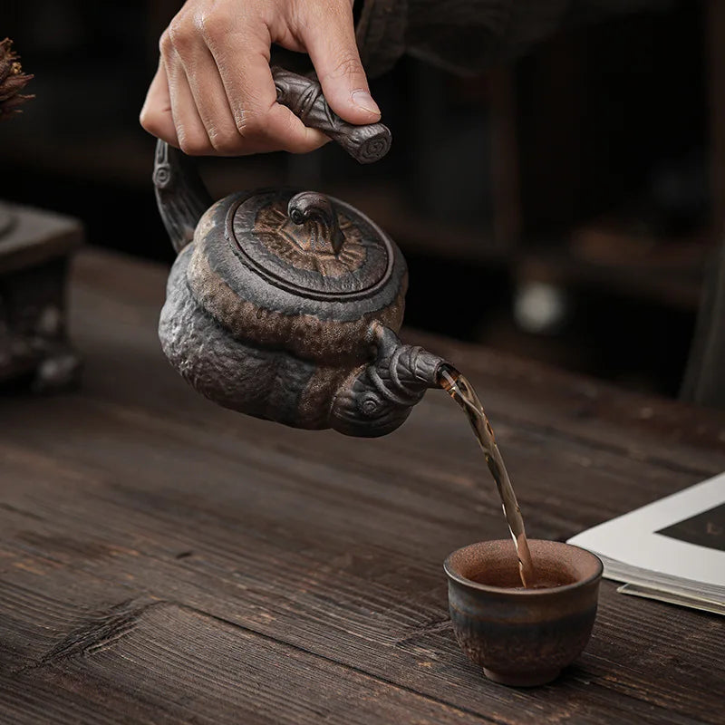 Pumpkin Loop-Handle Teapot-ToShay.org