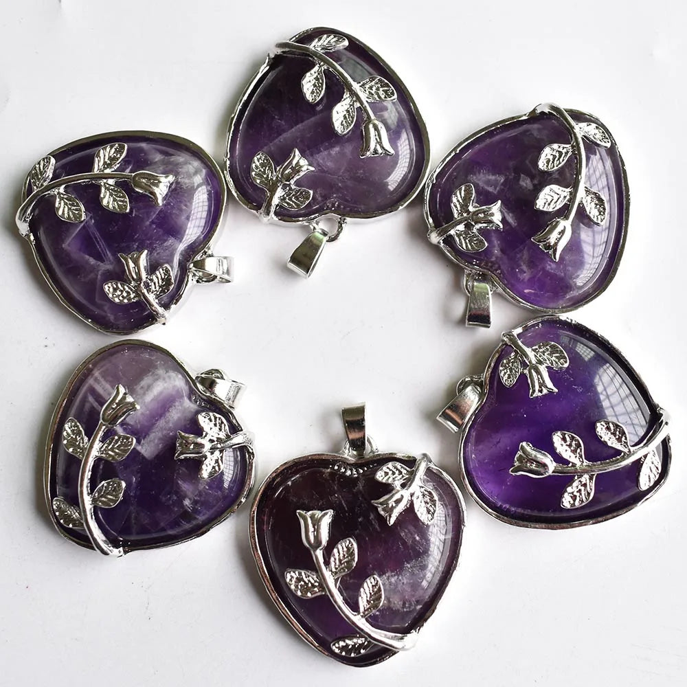 Mixed Crystal Heart Pendants-ToShay.org