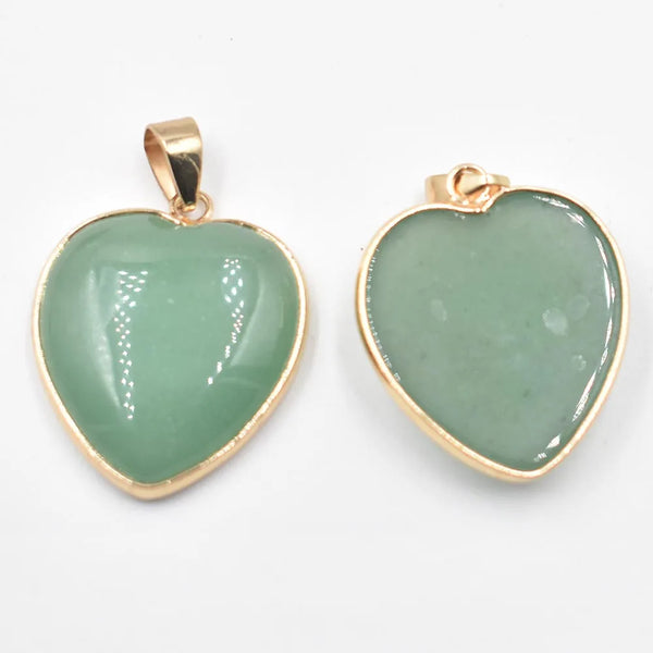 Green Aventurine Heart Pendants-ToShay.org