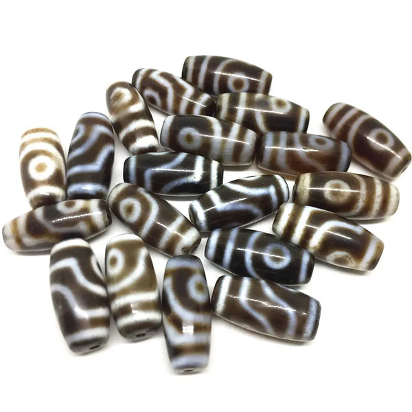 Tibetan Eyes Agate Dzi Beads-ToShay.org