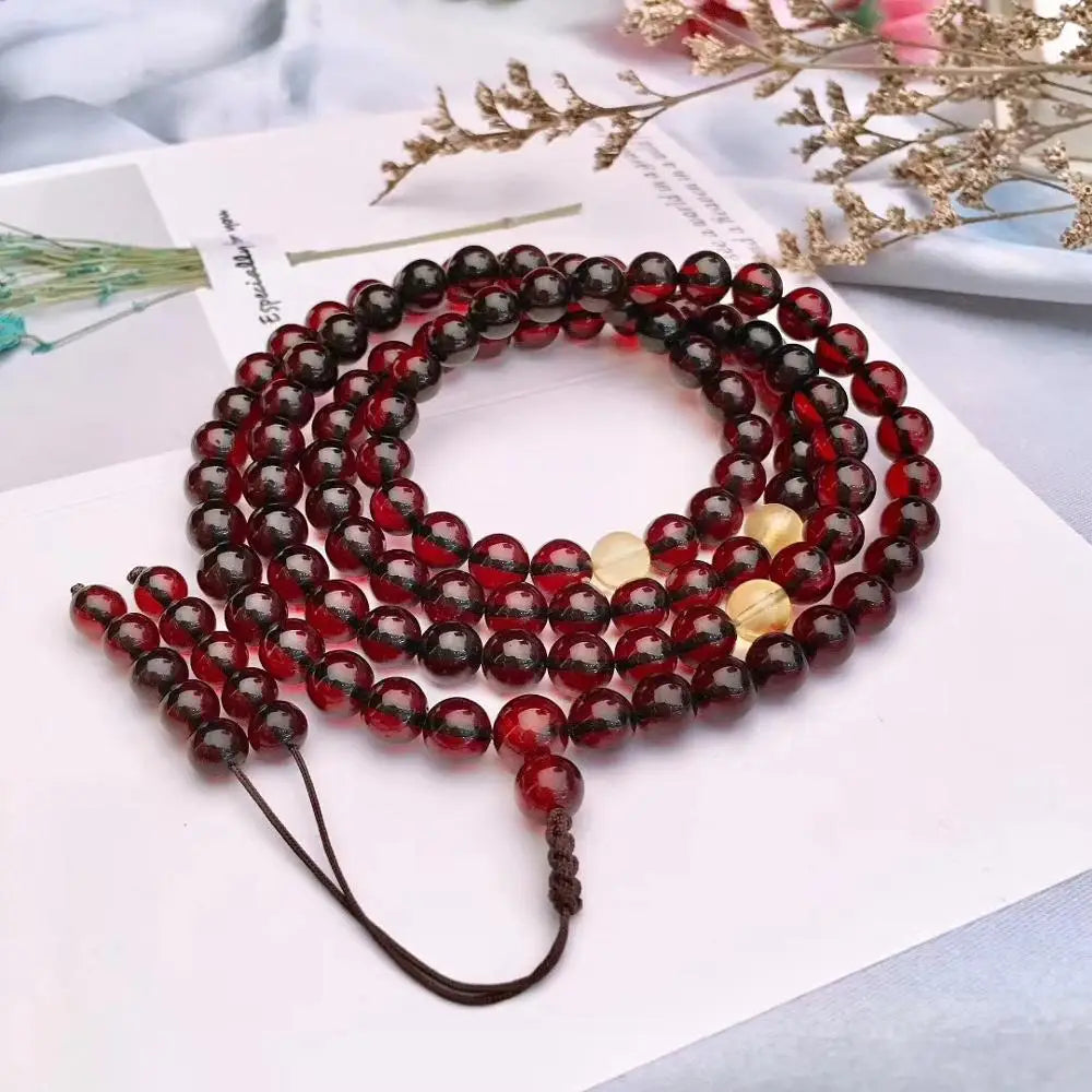 Red Amber Prayer Beads-ToShay.org
