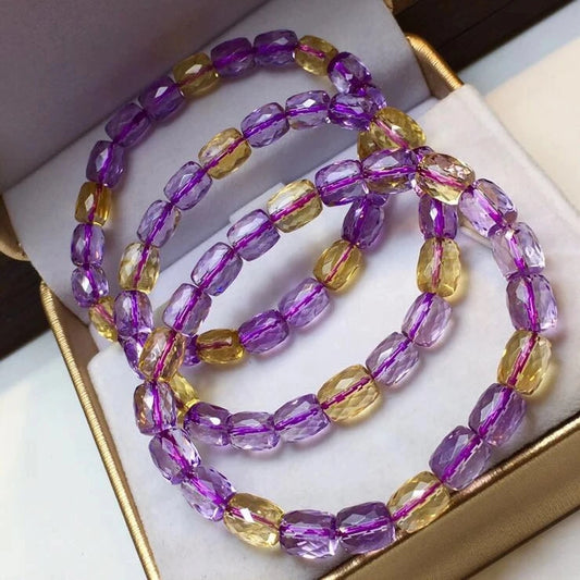 Purple Yellow Ametrine Bracelet-ToShay.org