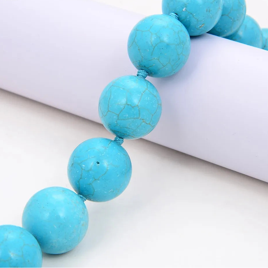 Blue Turquoise Bead Necklace-ToShay.org