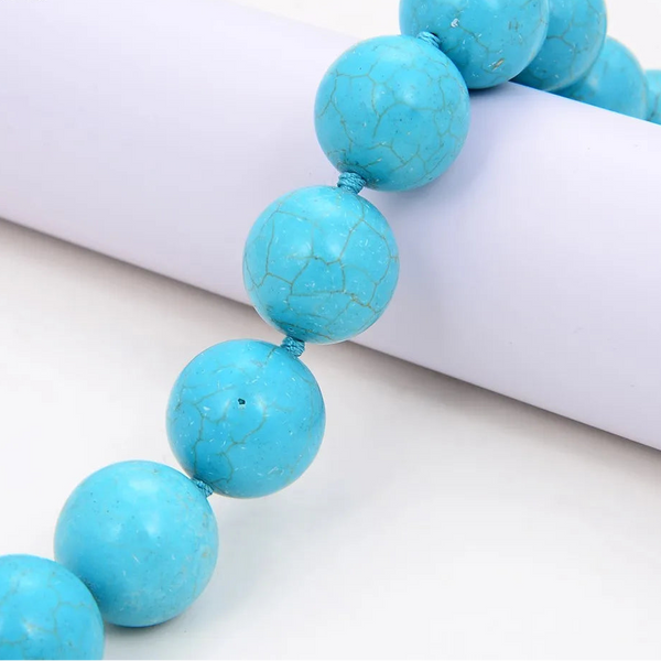 Blue Turquoise Bead Necklace-ToShay.org