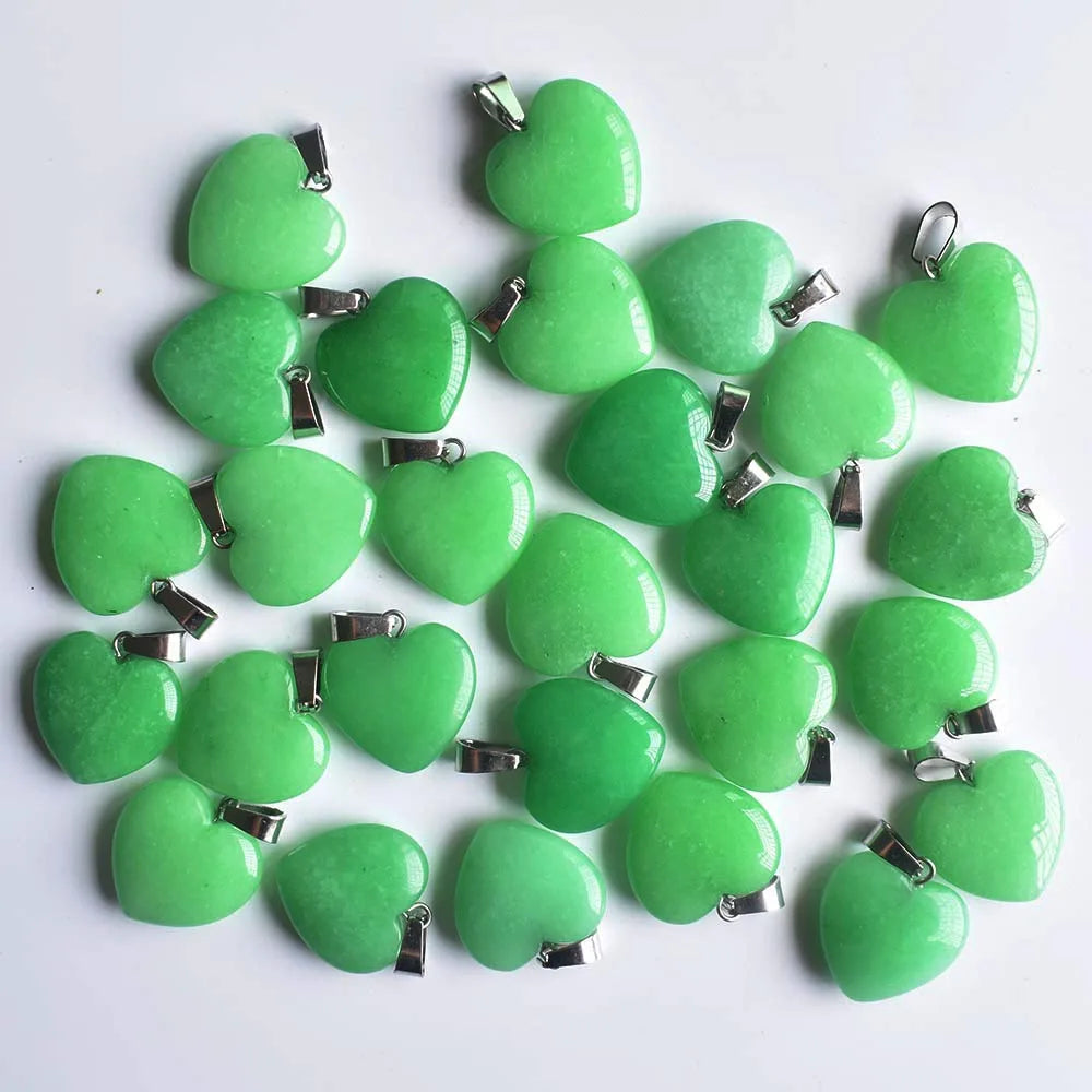 Mixed Agate Heart Pendants-ToShay.org