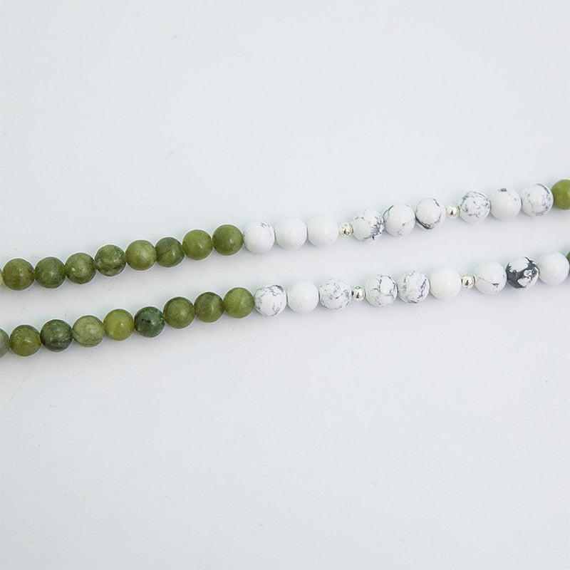 Green Jade Howlite Bead Necklace-ToShay.org