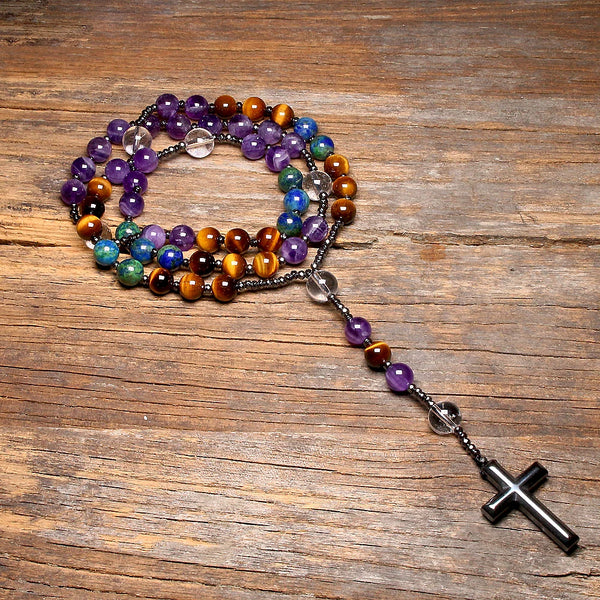 Purple Amethyst Bead Rosary-ToShay.org