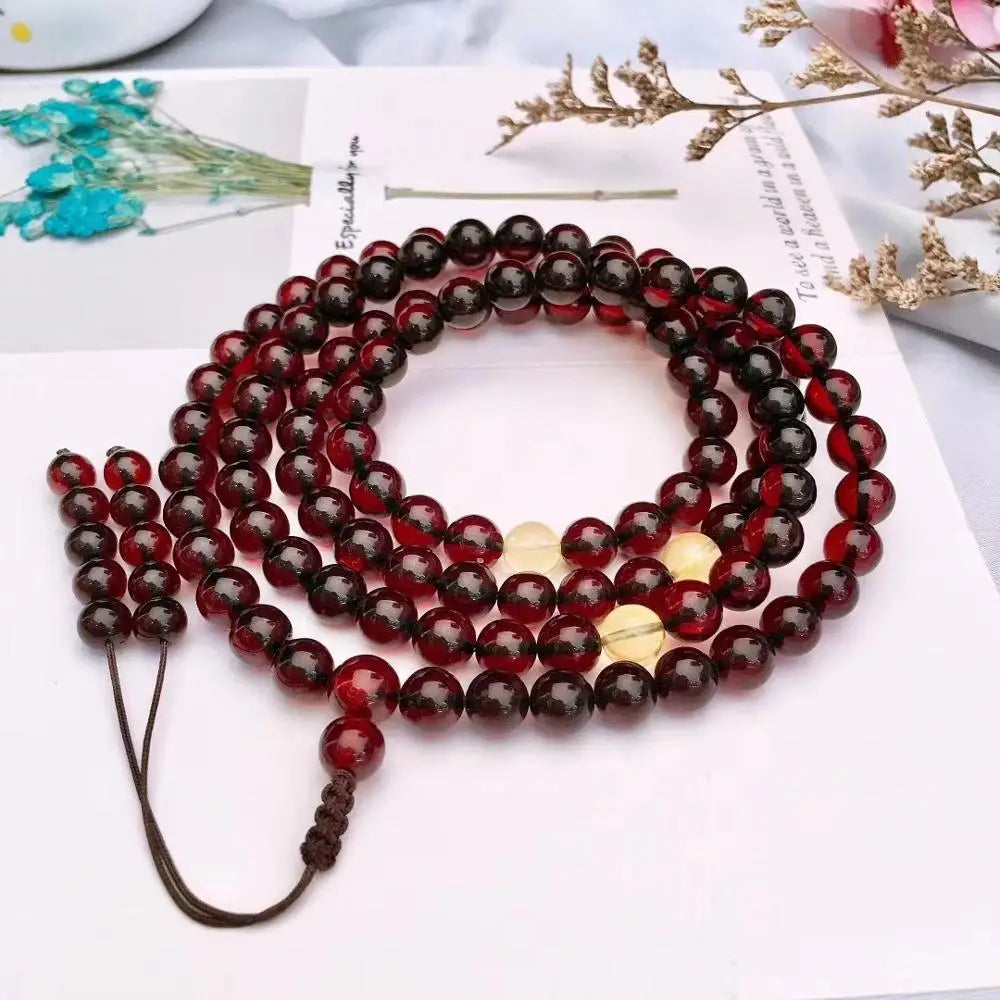 Red Amber Prayer Beads-ToShay.org