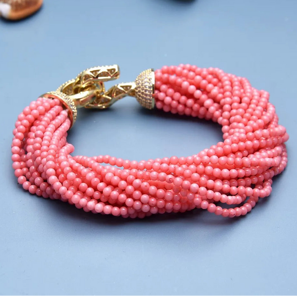 Pink Coral Beads Bracelet-ToShay.org