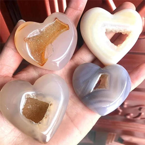 Grey Agate Crystal Heart-ToShay.org