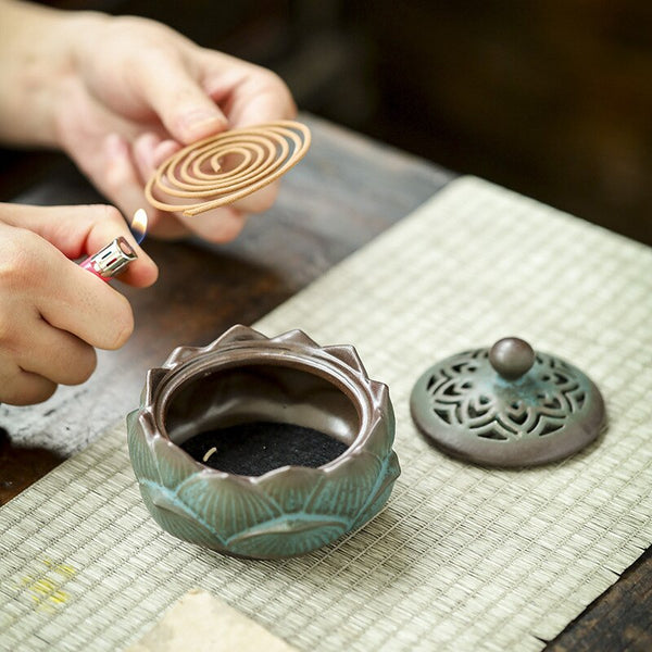 Lotus Ceramic Incense Burner-ToShay.org