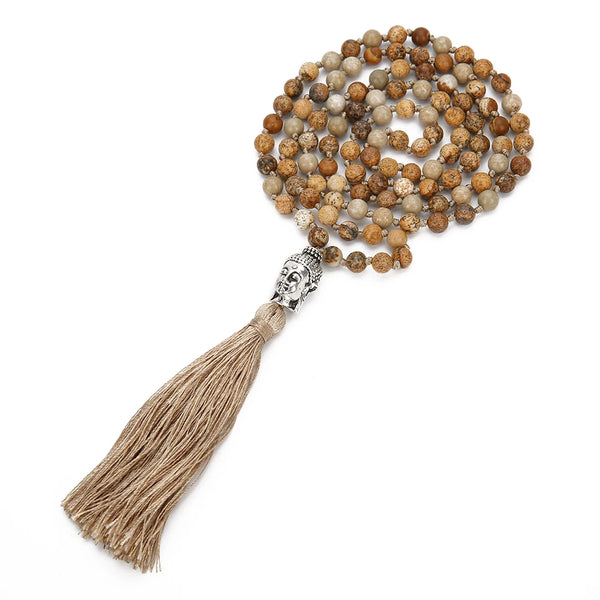 Brown Picture Jasper Mala Beads-ToShay.org