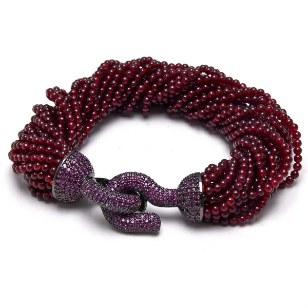 Red Garnet Bead Bracelet-ToShay.org