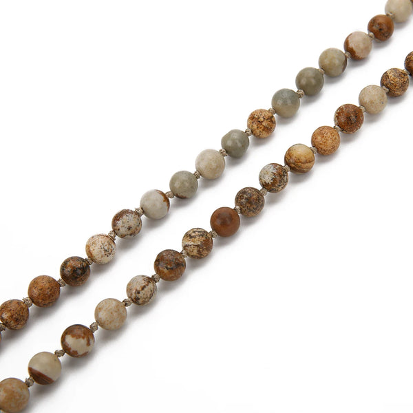 Brown Picture Jasper Mala Beads-ToShay.org