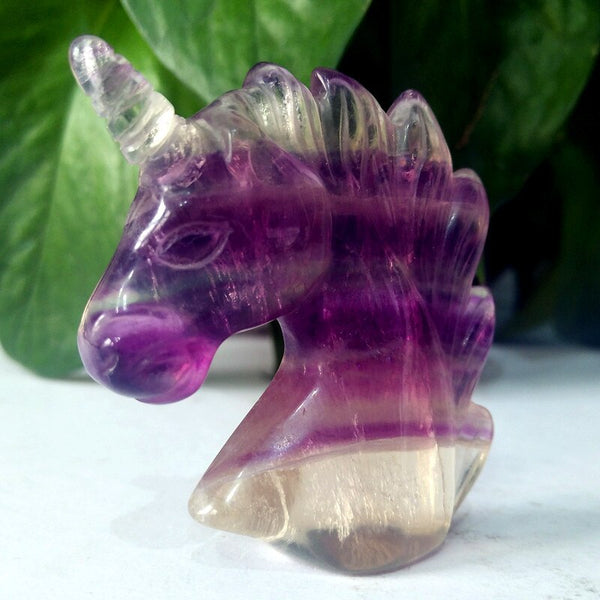 Purple Fluorite Unicorn Head-ToShay.org